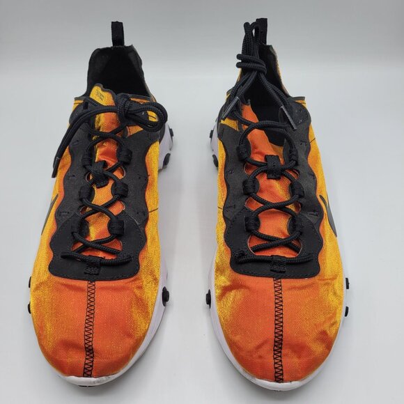 Nike React Element 55 Mens Sneakers Size 10.5 BQ9241 001 Sunrise Orange Black - Picture 7 of 16